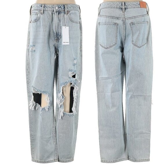 Dear John JODI HIGH RISE CROPPED STRAIGHT JEANS SAN JOSE sz 27 NWT Distressed - Picture 2 of 5